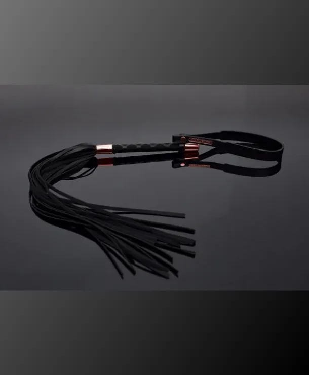 Fiery Elegance Vegan Flogger in Black & Rose Gold