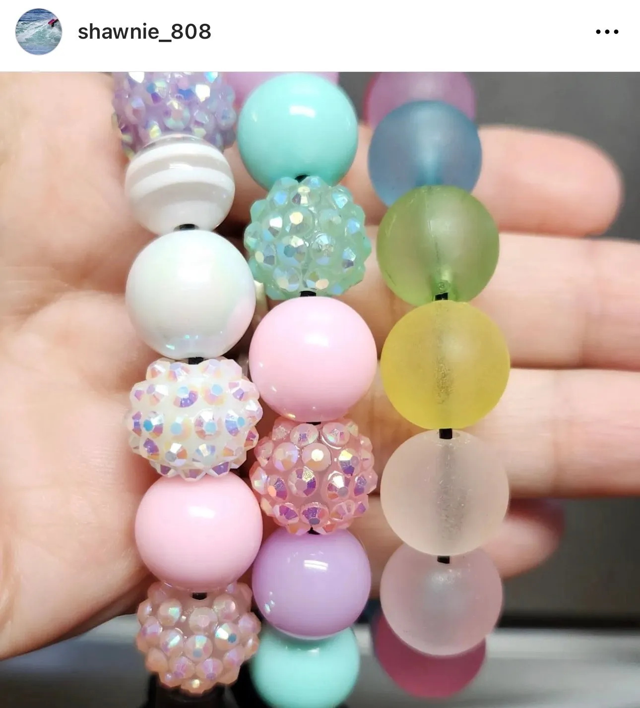 Frosted Rainbow MINI Acrylic [Small Dog/Cat Bead Collar]