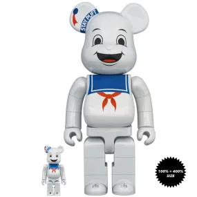 Ghostbusters: Stay Puft Marshmallow Man (White Chrome Ver.) 100%   400% Bearbrick set by Medicom Toy