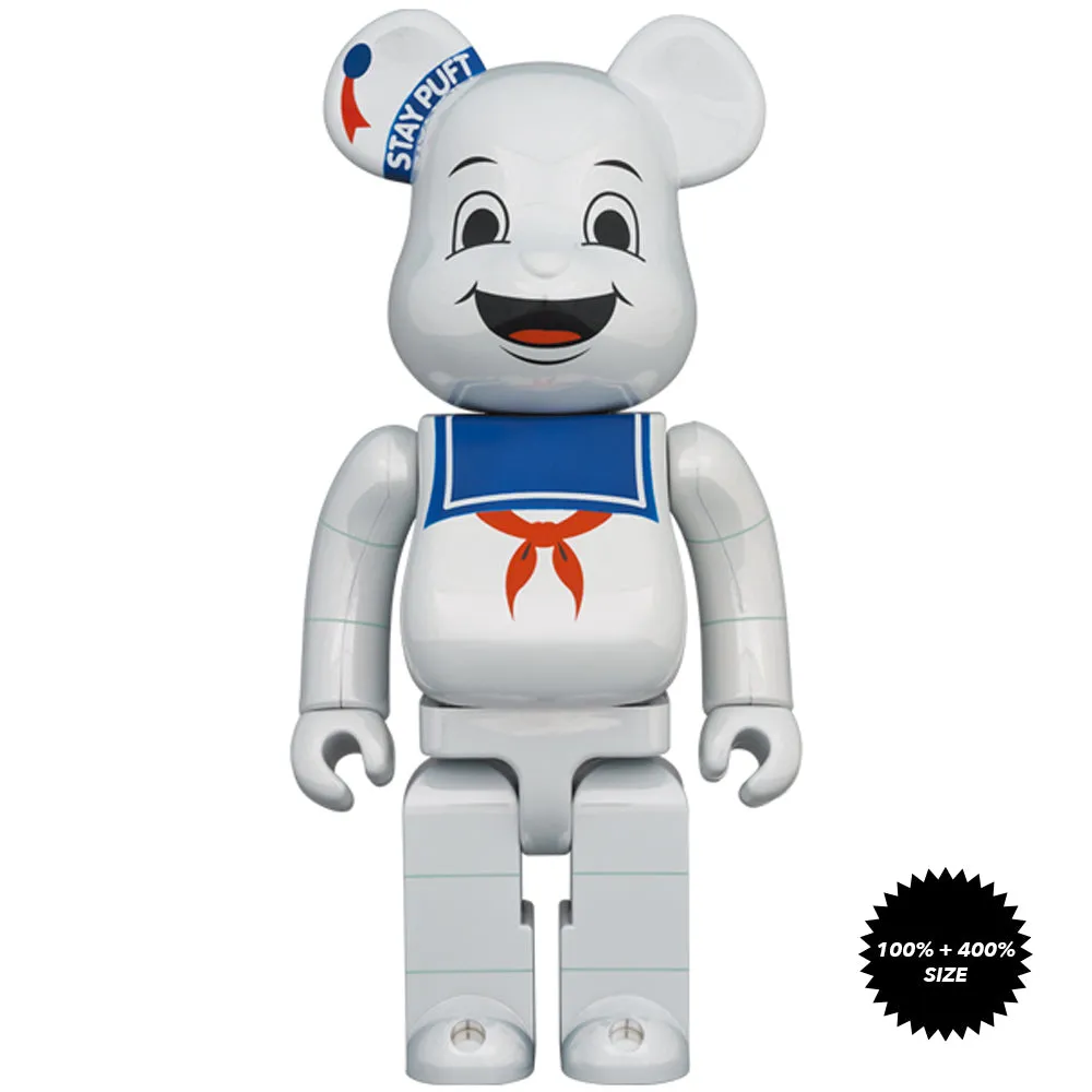 Ghostbusters: Stay Puft Marshmallow Man (White Chrome Ver.) 100%   400% Bearbrick set by Medicom Toy
