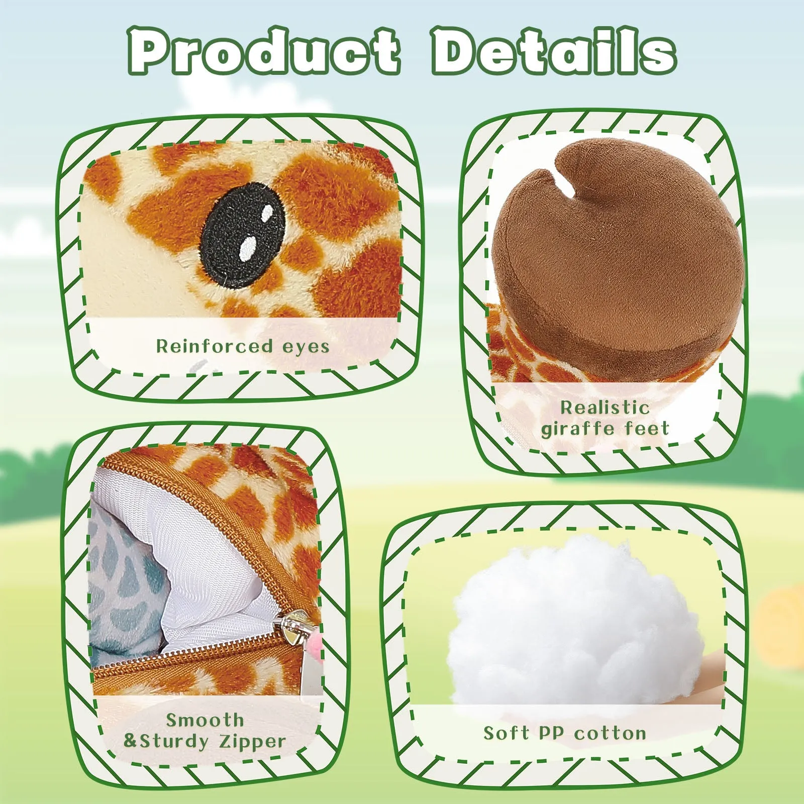 Giraffe Plush Toys Jungle Stuffed Animals, 18 Inches