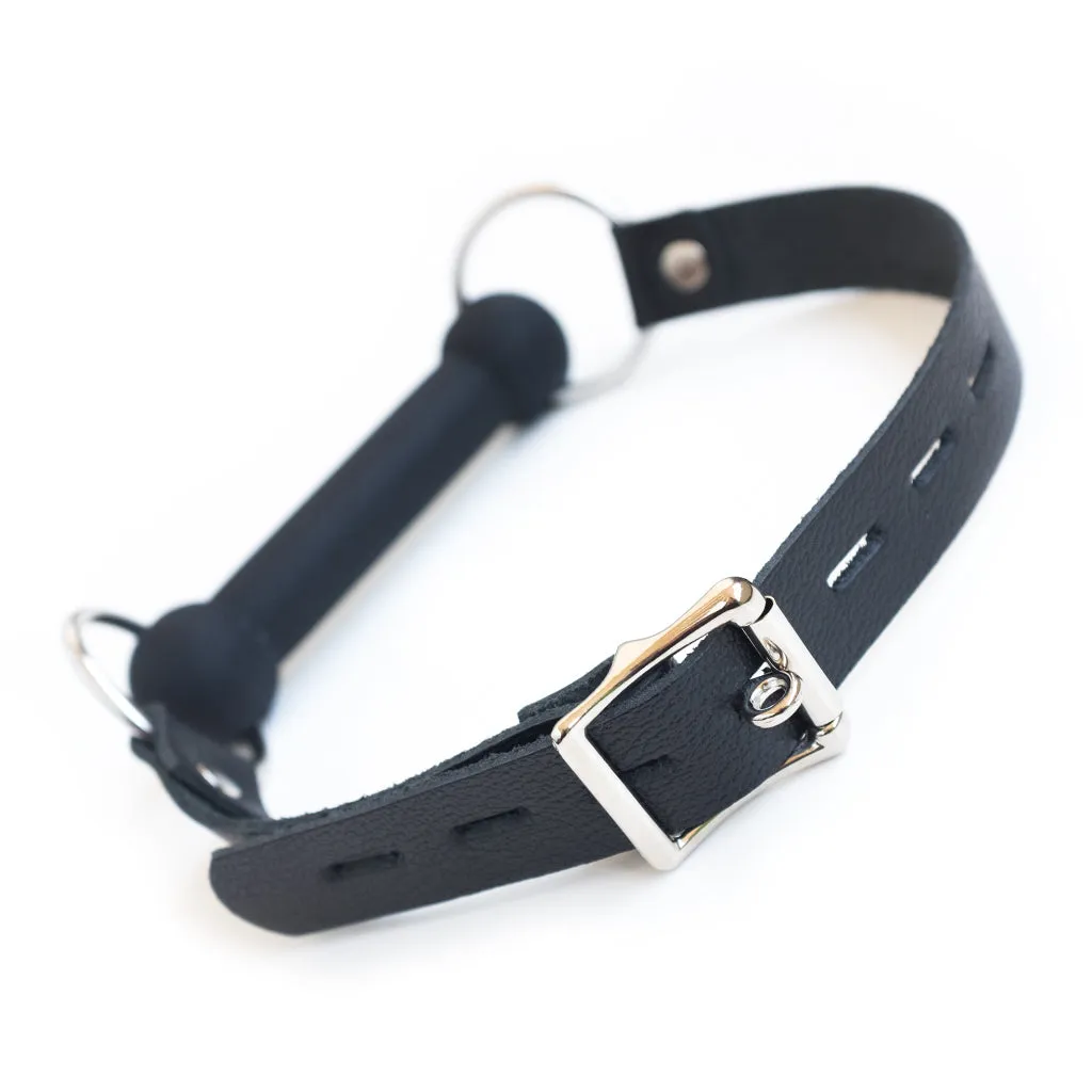 KinkLab Silicone Bit Gag w/ Leather Strap