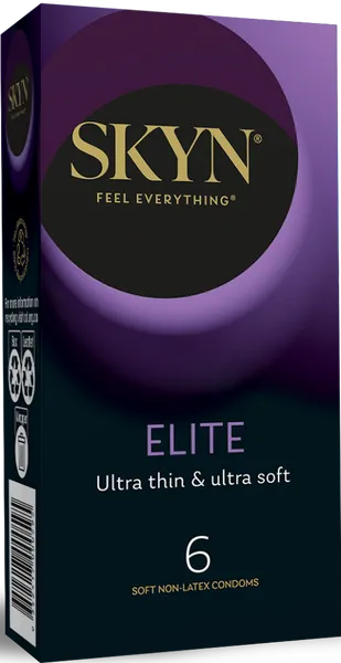 Lifestyles SKYN Elite Straight Fit Smooth Texture Condoms 53mm - Pack of 6