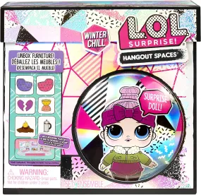 LOL Surprise Winter Chill Hangout Spaces Furniture Playset with Cozy Babe Doll, 10  Surprises, Accessories, for LOL Dollhouse Play