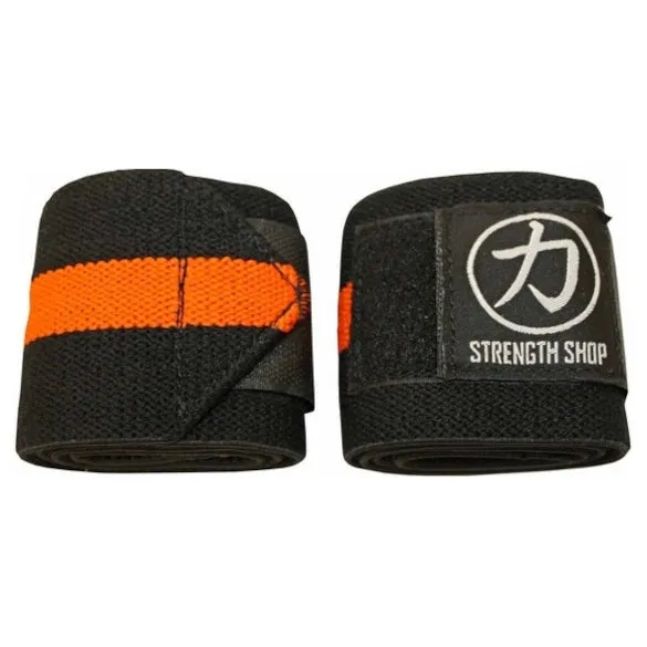 Medium Wrist Wraps, Black Orange - IPF Approved