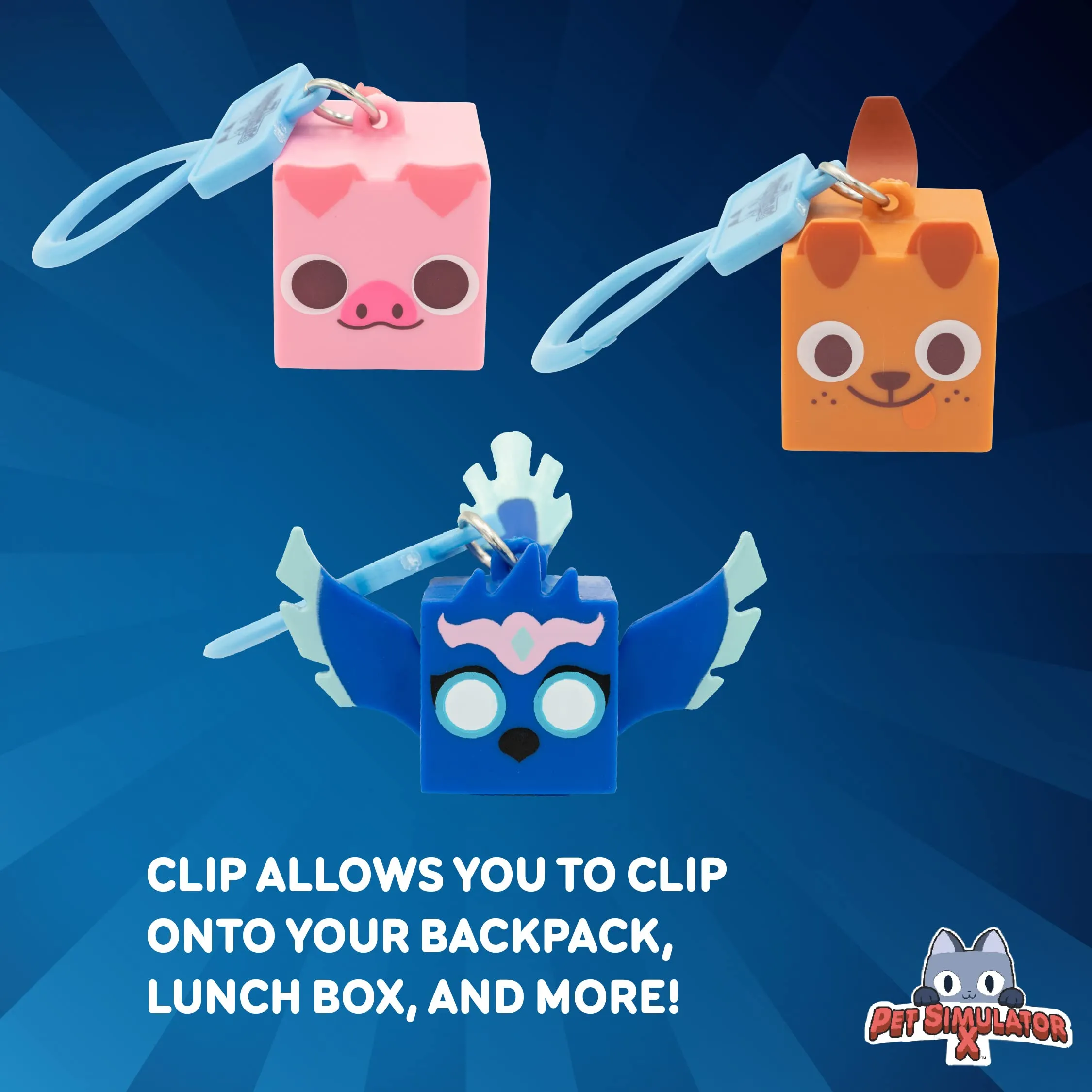 PET Simulator X - Mystery Pet Minifigure Toys with Collector Clip - Blind Bags 3 Pack and Chance of DLC Code - Surprise Collectable
