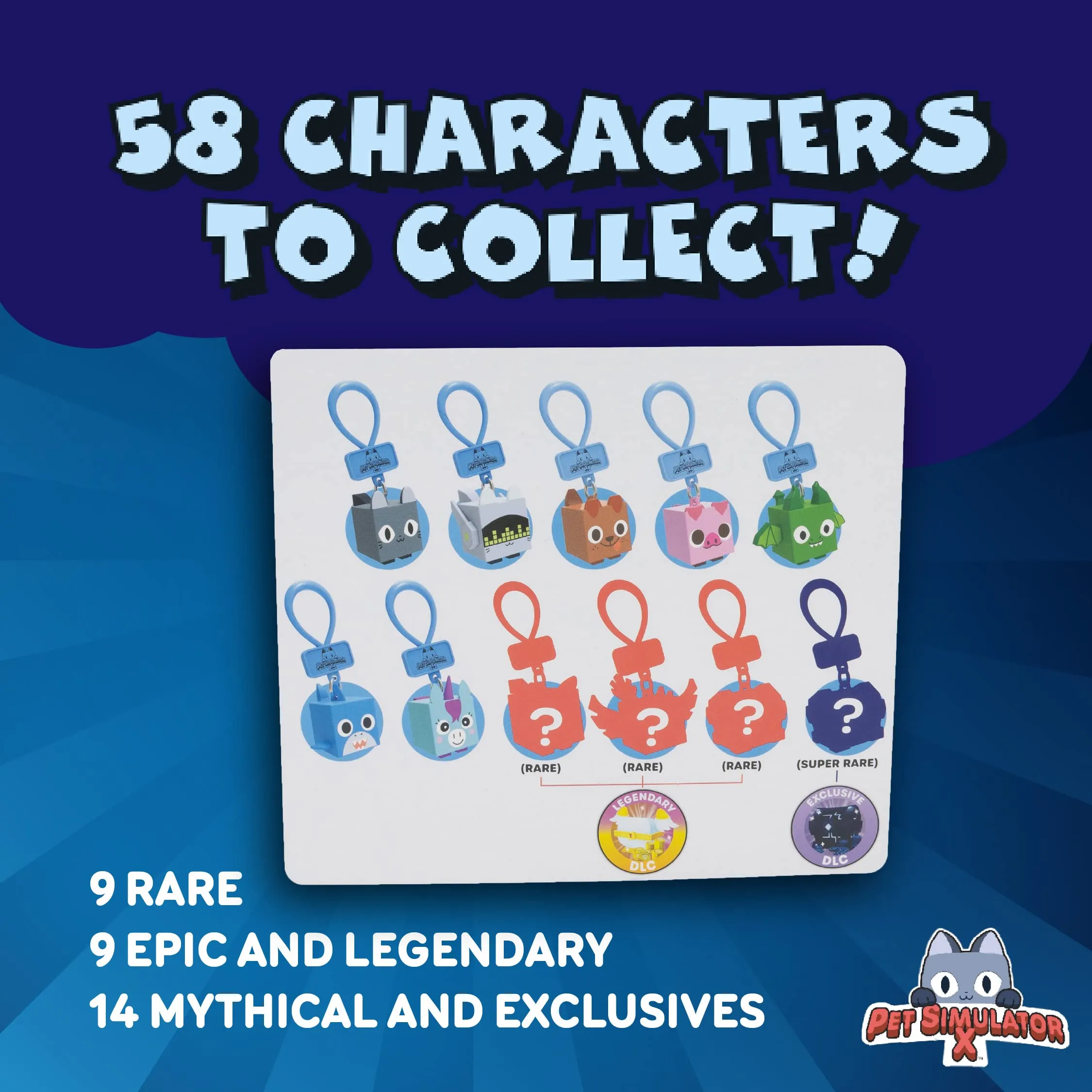 PET Simulator X - Mystery Pet Minifigure Toys with Collector Clip - Blind Bags 3 Pack and Chance of DLC Code - Surprise Collectable