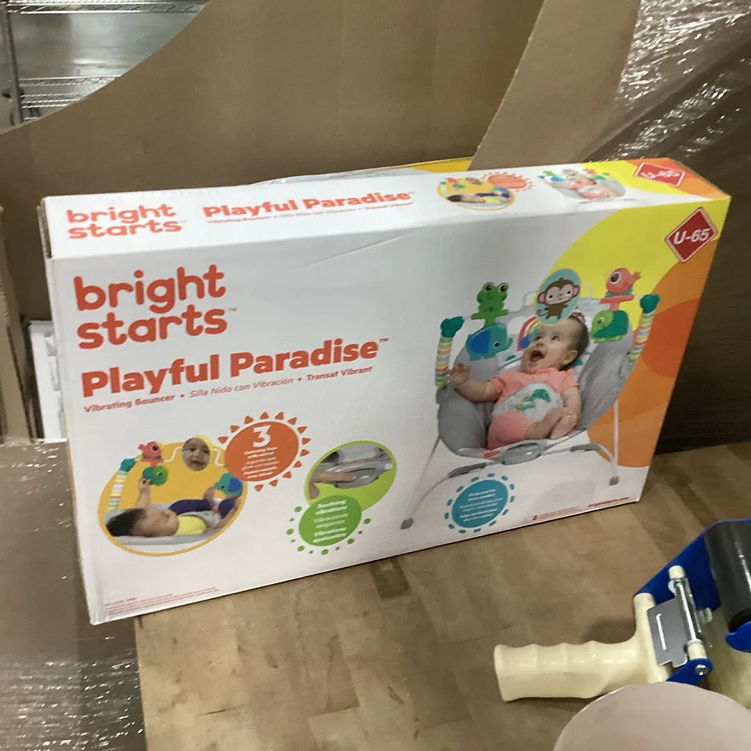 Playful Paradise Vibrating Baby Bouncer with Toys