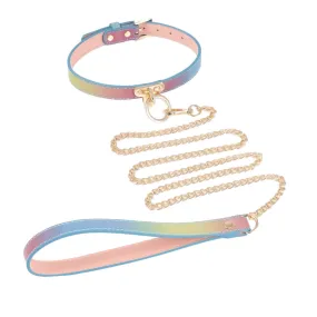 Rainbow Collar And Chain Leash