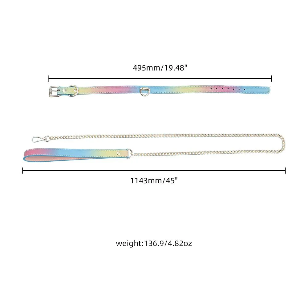 Rainbow Collar And Chain Leash