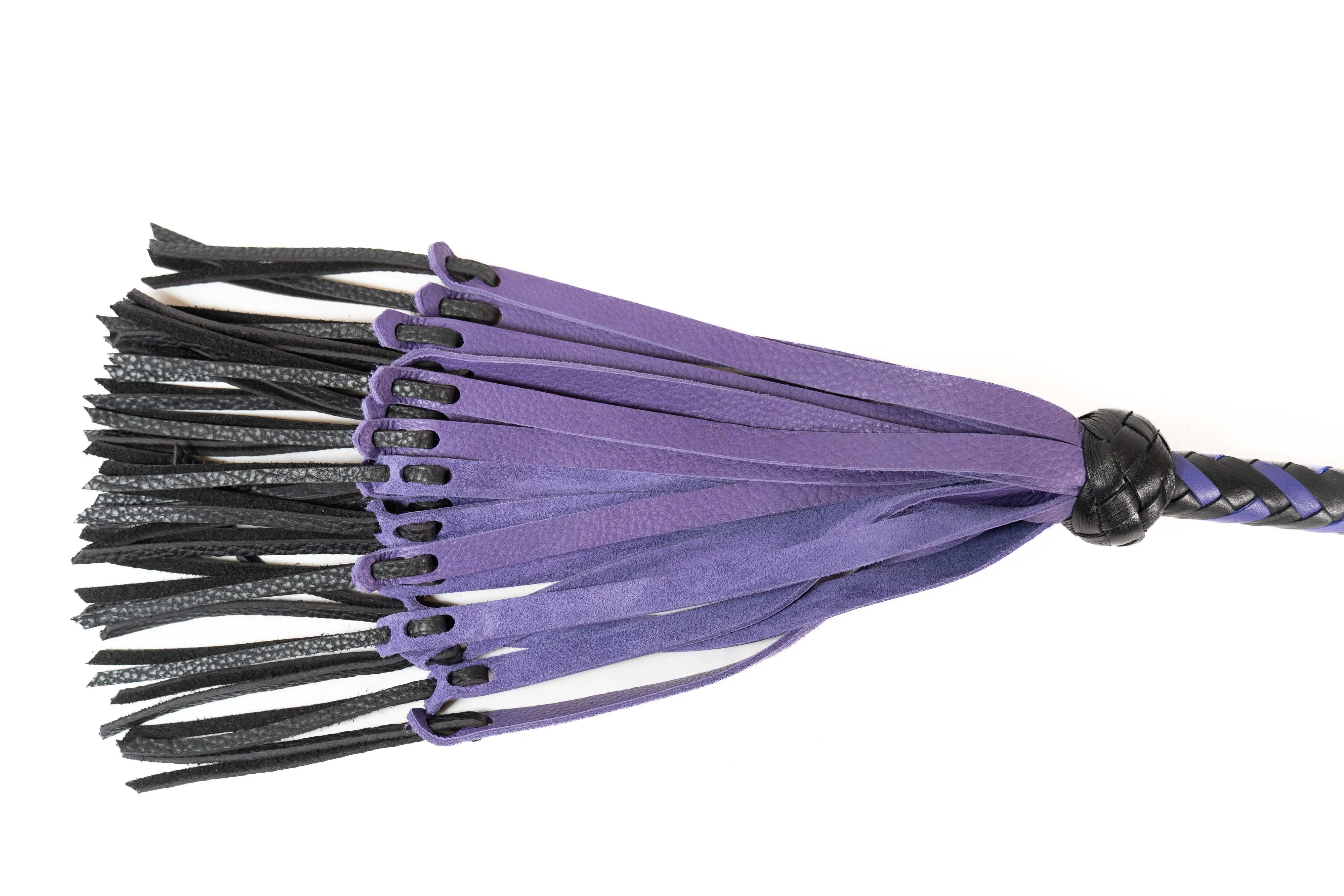 Rapture Leather Medusa Flogger in Purple & Black