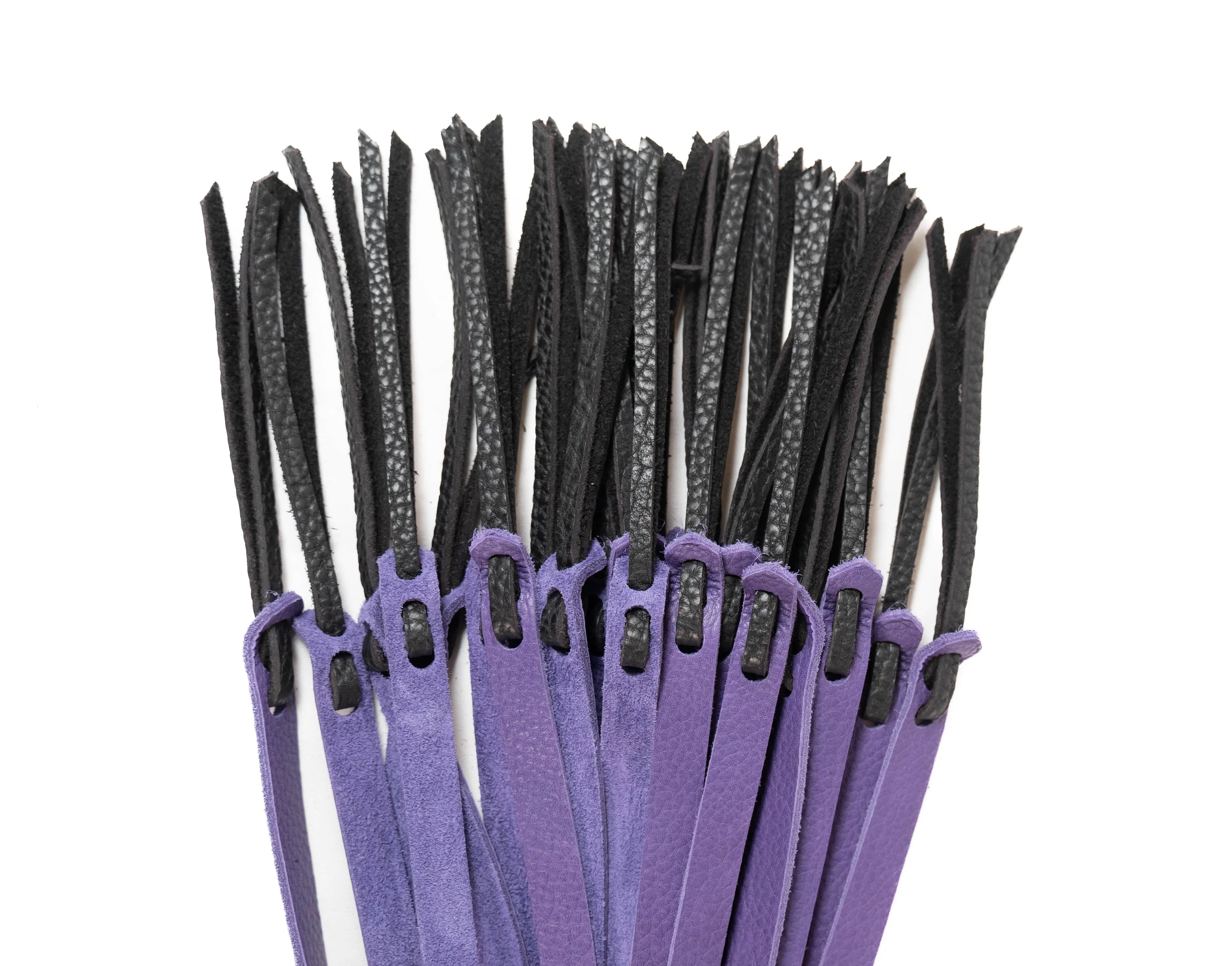Rapture Leather Medusa Flogger in Purple & Black