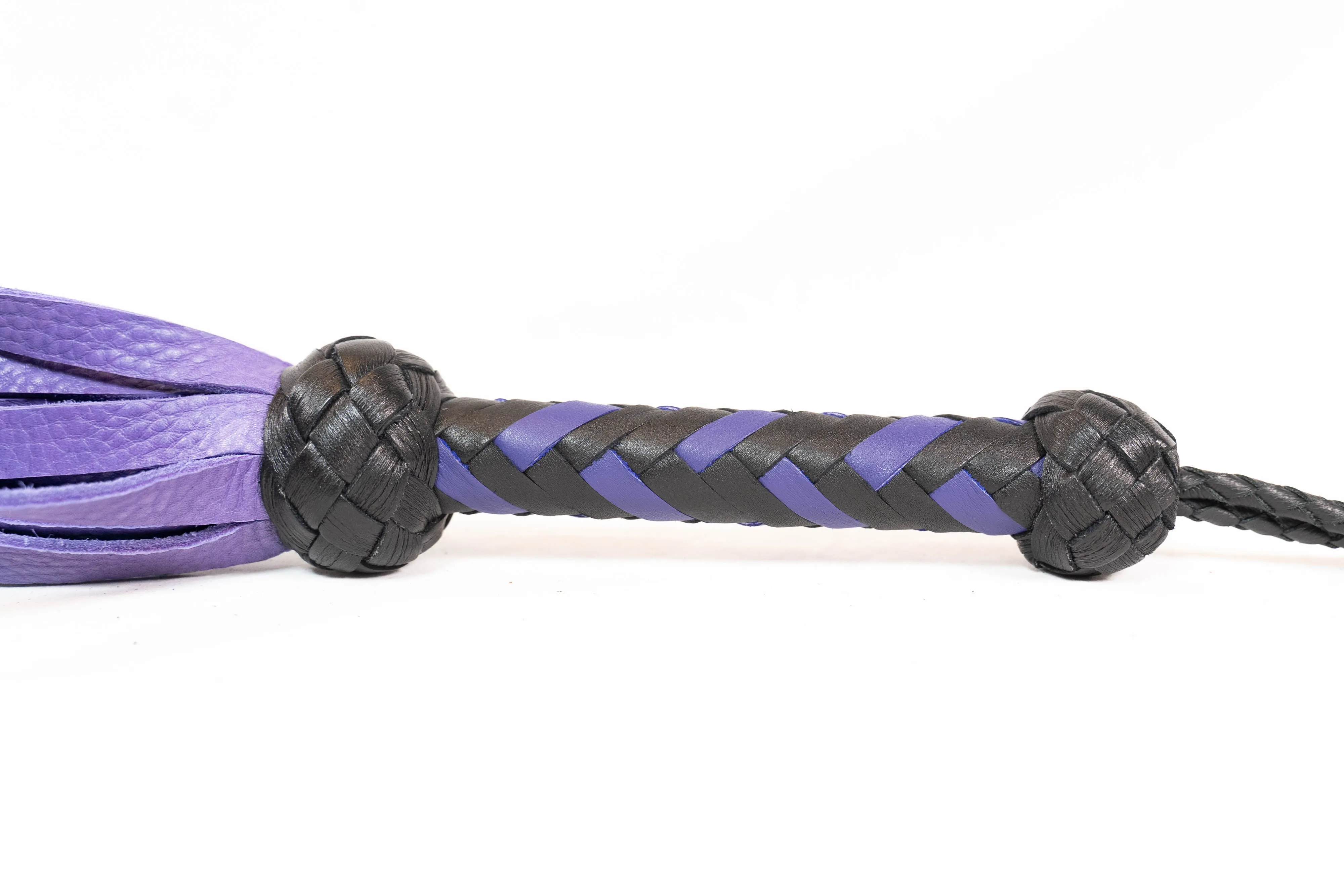 Rapture Leather Medusa Flogger in Purple & Black
