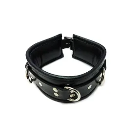 Rouge Garments Black Padded Collar and D-rings with Buckles