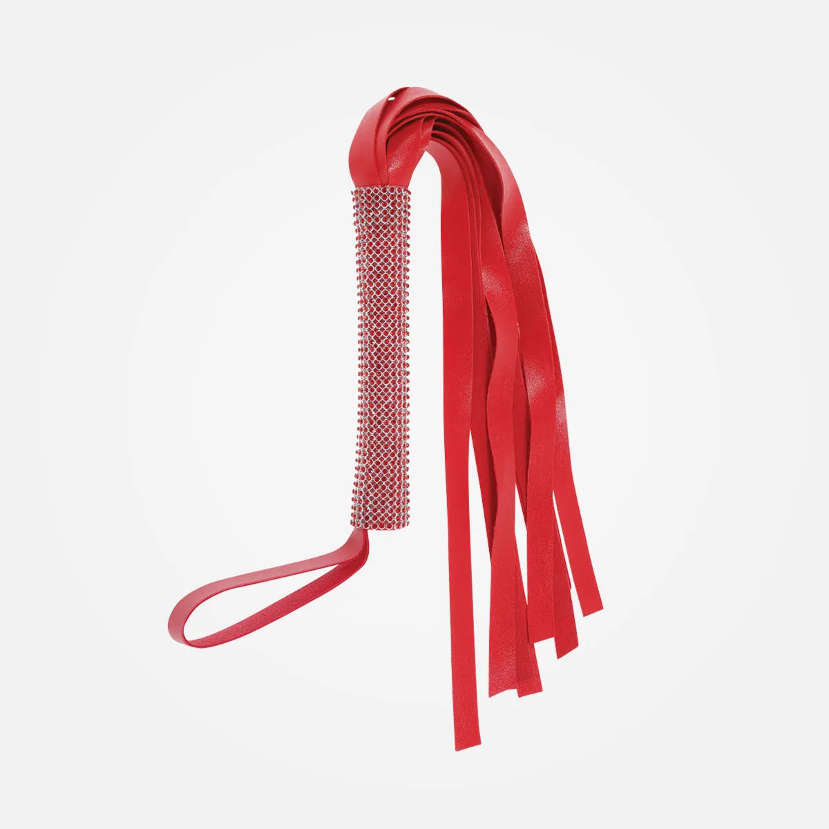 Sex & Mischief - Amor Red Sparkle 33cm Flogger Whip with Diamanté Handle