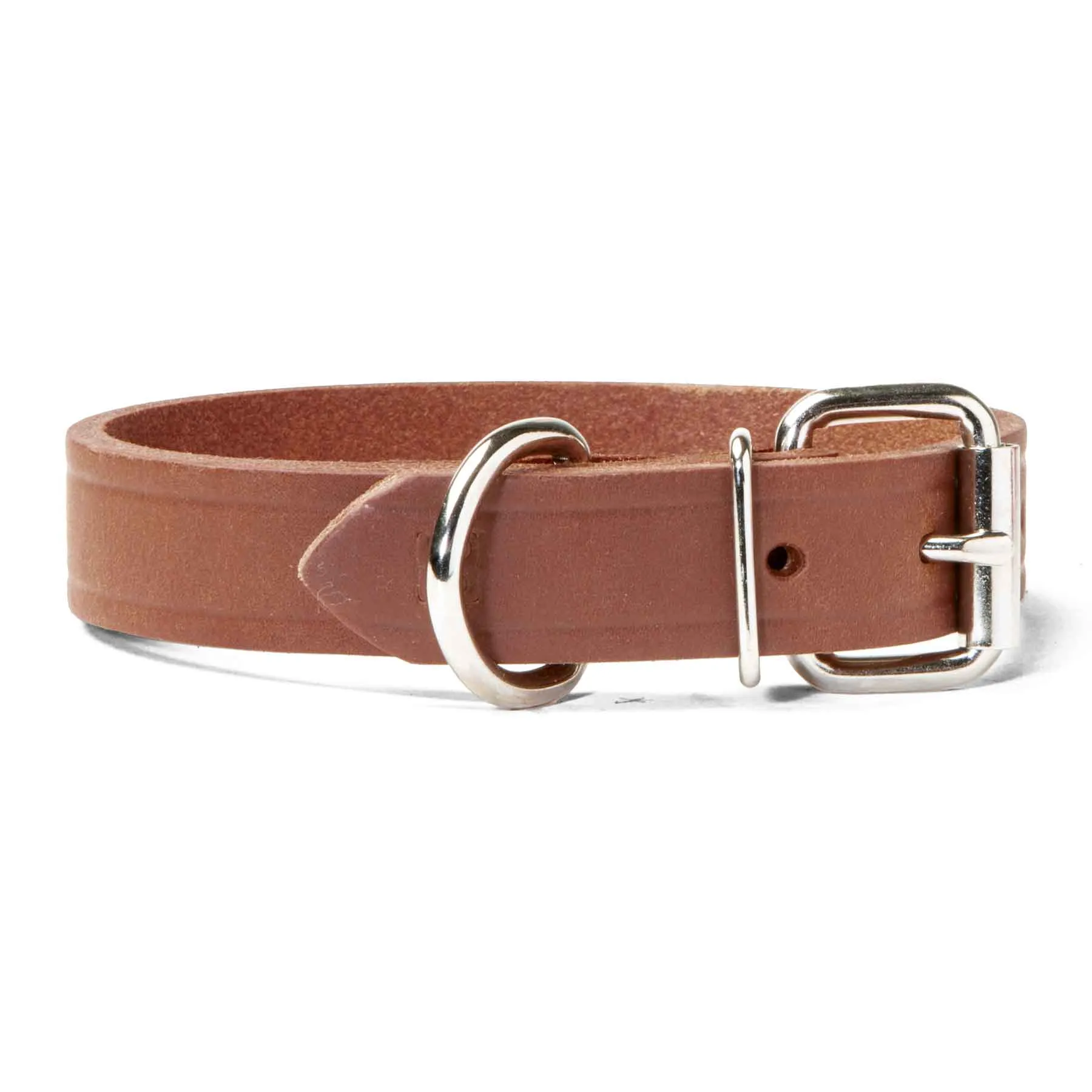 Single Ply 1" Wide Leather Dog Collar - Regular D-Ring - Style# 100