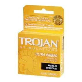 Trojan Ultra Ribbed Condoms x3
