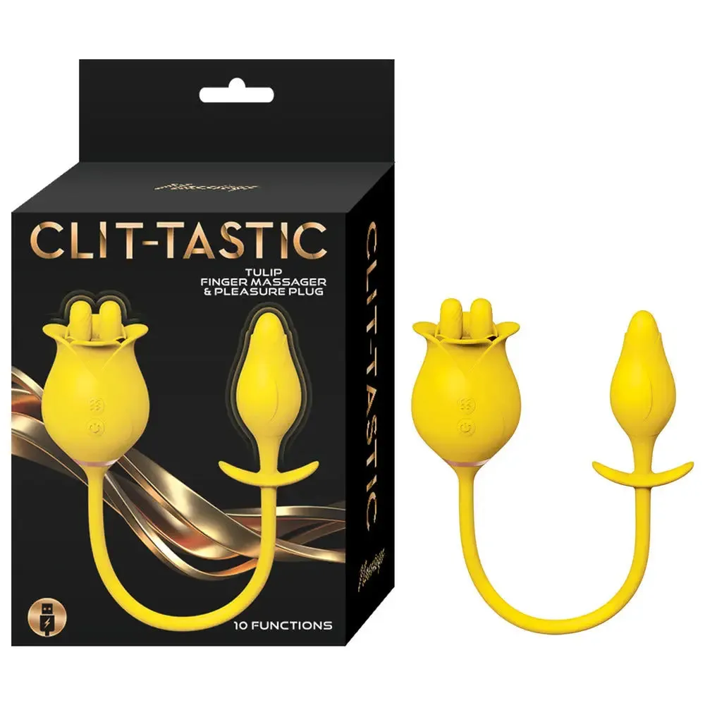 Yellow Clittastic Tulip Finger Massager Pleasure Plug Set
