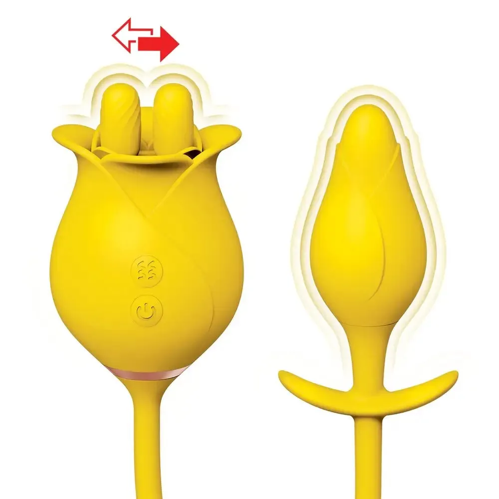 Yellow Clittastic Tulip Finger Massager Pleasure Plug Set